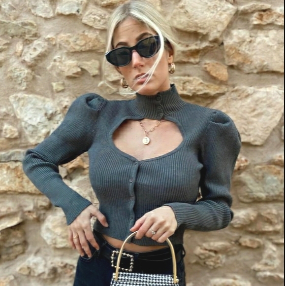 ZARA | Bloggers Fave Puff Sleeve Cut Out Sweater - Picture 9 of 16